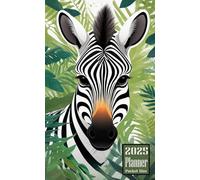 2025 Planner Pocket Size: Zebra Animal themed Cover Daily Weekly Diary 12 Month Calendar Vision Mission Board Schedule Organizer Goals Appointment Notes