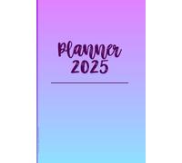 2025 Planner Purple Blue Gradient 6x9 in, student planner, monthly weekly planner