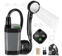 2025 Portable Camping Shower Pump, portable outdoor shower, 6000mAh with Intelligent LED Display, Perfect for Hiking, Travel, Car Washing (Gray)