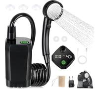 2025 Portable Camping Shower Pump, portable outdoor shower, 6000mAh with Intelligent LED Display, Perfect for Hiking, Travel, Car Washing (Black)