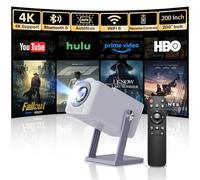 2025 Proyector portátil 4K, Mini proyector Full HD Soporte 200 ANSI, con WiFi6 Bluetooth 5.0 y Android TV 11.0, Auto Keystone, Proyector Móvil Cine en Casa para HDMI/USB/TV Stick