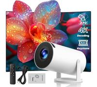 2025 Proyector Portátil- Mini WiFi 6 Bluetooth 5.0, Compatible con HD 4K 1080P Projector con Corrección Automática de Tecla Vertical 270° Giro Proyector Inteligente con Android 11.0