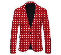 2025 Rayas Polka Dot Leopard Print Casual British Fashion Slim Fit Abrigo para Hombre Elegante Chaqueta de Negocios Casual, rojo, XL