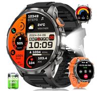 2025 Reloj Inteligente Hombre con LED Linterna, 1000mAh/5ATM Impermeable/1.91" AMOLED Militar Smartwatch con Llamadas, 113 Modos Deportivos/24H Pulsómetro/Sueño/Podómetro Pulsera Actividad Android iOS