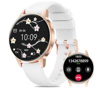 2025 Reloj Inteligente Mujer con SIRI/ET/HR, 1.27" TFT Pantalla Táctil Smartwatch con Llamadas Bluetooth Pulsometro Ciclo Menstrual IP68 Fitness Tracker Monitor de Sueño para iOS & Android (Blanco)