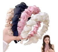 2025 Retro High Skull Pearl Headband, Mesh Vintage Fashion Double-Sided Head Bands for Women's Hairs, Elegant Non Slip Artificial Hairbands (4PCS-A)