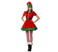 2025 Ropa Navidad Familia Conjunto Traje de Elfo Navideño Hombre Mujer Disfraz Elfo de Niña Vestido Familia Adultos Niños Disfraces Duende Iguales a Juego Chica para Fiestas Cosplay Carnaval