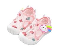 2025 Sandalia bebé verano flor zapatos transpirable cómodo moda desnudo pies ortopédicos sandalia deporte chanclas antideslizantes zapatos para piscina y playa, rosa, 19 EU
