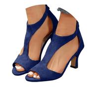 2025 Sandalias Mujer Comodas Tacon Vestir Verano Fiesta Sandals Tacon Medio Elegante Cierre De Hebilla Moda Zapatos Punta Abierta Casual Novia Baile Sandalia Plataforma Boda Pole Dance Baratas Regalo