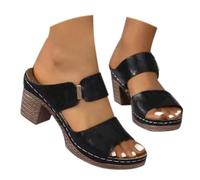 2025 Sandalias Mujer Comodas Verano Vestir Tacon Fiesta Sandals Tacon Medio Elegante Punta Abierta Casual Zapatos Cierre De Hebilla Moda Pole Dance Novia Sandalia Plataforma Boda Baile Ofertas Regalo