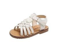 2025 sandalias para niños pequeños niñas bebé niños zapatos de cuero bucle para niños -playa zapatos mujer botas de goma, Blanco, 25 EU