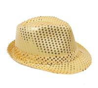2025 - Sombrero de rendimiento para niños, sombrero universal de moda, color sólido, con lentejuelas, jazz, campamentos, sombreros para niños, dorado, One Size