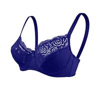 2025 Soporte de garganta con armazón para mujer sexy elegante, sujetador para mujer, encaje, sujetador, colores puros, lencería francesa Bralette a la moda clásica básica casual sujetador, azul oscuro