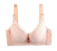 2025 Soporte Garganta con armazón Mujer Sexy, Sujetador Mujer Encaje, Sujetador Grandes Tamaños Push Up Colores Puros Lencería Francesa Bralette a la Moda Clásico Básico Casual Brazo, beige, 46A