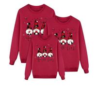 2025 Sudaderas Navideñas Familiares Jersey Navidad Familia Suéter Invierno Jersey Manga Larga Pullover Mujer Hombre Niño Niña Chica Chico Christmas Jumper Blusas Cuello Redondo Tops Talla Grande