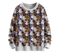 2025 Suéter de mujer invierno de halloween Jersey de punto de Halloween, estampado de cuello redondo, manga larga, sudadera, altas, moda, otoño, invierno, ropa extragrande 2025 para mujer Básico