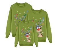 2025 Suéter de Navidad para mujer, conjunto familiar para hombre y niños, divertido suéter navideño Ugly Christmas Sweater cuello redondo suéter de Navidad para parejas traje de Navidad feo sudadera