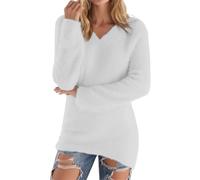2025 Suéter Mujer Invierno Cálido Jacquard Cuello Alto - Abrigo Mujer Invierno Cálido Suéter Manga Larga Suéteres Lisos Abrigo Casual Ropa Forrada en Polar Loungewear Blusa Grande Talla Alta, Z-blanco
