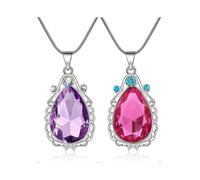 2025 Suitable 2 Pack Princess Necklaces, Twin Sisters Teardrop Necklaces Magic Jewelry Gifts for Girls