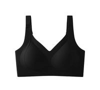 2025 - Sujetador Deportivo Mujer Sin Anillos Acero Color Carne Ajustable Pull and Drop Ropa Interior Grande Ropa Interior Mujer Sujetador Deportivo Mujer Fitness Mujer, Negro , XL