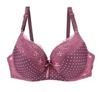2025 Sujetador Mujer Soporte Garganta con Armadura Sujetador Soporte Garganta Push Up Bra Top Comfit Transpirable Brassiere Sexy bajo ropa Femenina Bralette Anti flacidez Ropa de dormir, rojo, 80E