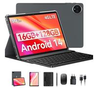 2025 Tablet Android 14 de 10,1 pulgadas, tableta con teclado ratón y lápiz, 16 GB + 128 GB (1TBTF), tabletas 4G LTE con 2 SIM 1 ranura SD, tableta WiFi 5G, Octa-Core, 13 + 10 MP, 8650 mAh, 1080 FHD