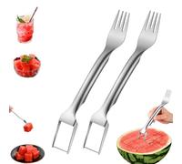 2025 Tenedor y Cortador de Sandía, Cuchillo de Frutas de Doble Cabezal, Tenedor Portátil para Sandía, Prácticos Gadgets para Cocina, Hogar, Fiestas, Camping Familiar (2 Set)