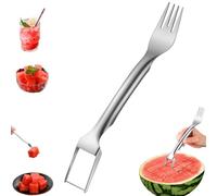 2025 Tenedor y Cortador de Sandía, Cuchillo de Frutas de Doble Cabezal, Tenedor Portátil para Sandía, Prácticos Gadgets para Cocina, Hogar, Fiestas, Camping Familiar (1 Set)