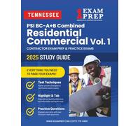 2025 Tennessee PSI BC-A, B - Combined - Residential Commercial Contractor - Vol 1: Contractor Exam Preparation & Practice Exams