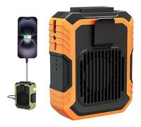 2025 Upgraded Duty Cooler Work Fan, Heat Guard Work Fan, Portable Wearable Work Fans with LED Light & Power Bank, 4000 Mah, 3 Adjustable Speeds, For Outdoors, Travel (1*Orange)
