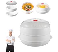 2025 Upgraded Microwave Oven Steamer, Multifunctional Microwave Heating Steamer With Lid And Tray, Easy Clean, 2-Layer Stackable, for Cooking Food (2-Layer)