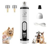 2025 Upgraded Silent Groom Pro Nail Grinder Cordless, Silent Groom Pro with LED Light & 3 Speeds, 2000mAh USB Rechargeable Dog Nail Trimmer for All Pet Sizes, Nails Thicknesses (1 Set+2 head)
