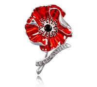 2025 VE Day 80 Poppy Brooch, VE Day 80th anniversary Pin Badges, 1945-2025 Red Poppy Flower Pin Badge Brooch (1 PCS)
