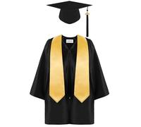 2025 Vestido de graduación Gorra y Unisex, Conjunto 4 Piezas jardín Infantes Bata Juego 3 con Sombrero Borla a para niños