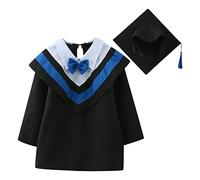 2025 Vestido de graduación Toga y Birrete Unisex, Conjunto 4 Piezas jardín Infantes Bata Talla Infantil Cubo tasel para niños 2 a 12 años