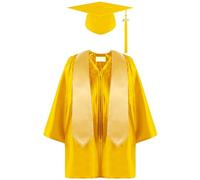 2025 Vestido de graduación Toga y Birrete Unisex, Conjunto 4 Piezas tasel tacha Manga Larga, Adolescente con Sombrero Borla a Juego para niños 2 12 años