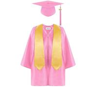 2025 Vestido de graduación Toga y Birrete Unisex, Conjunto 4 Piezas tasel tacha Manga Larga, Adolescente con Sombrero Borla a Juego para niños 2 12 años