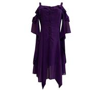 2025 Vestido Medieval Mujer Vestidos Vintage De Halloween con Mangas Dolman Estilo Victoriano Punk Fiesta Cosplay Disfraz Ropa Divertido