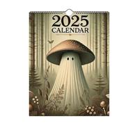 2025 Wall Calendar, Mushroom Ghost Calendar, Monthly Planner Calendar, Nature Inspired Art Wall Calendar 2025, Decorative Nature Paper Calendar, Artistic Wall Calendar for Home