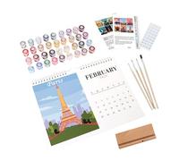 2025 Wall Calendar, Painting By Numbers Calendar, 2025 Monthly Calendar, Calendar with Brush and Paint, Acrylic Paint Calendar, Desk Decorations Calendar, Home School Calendar, Painting Calendar