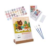 2025 Wall Calendar, Painting By Numbers Calendar, Monthly Calendar with Paint, Acrylic Paint Calendar, 2025 Calendar Desk Decoration, Calendar with Brush & Paint, Desk Calendar for Home
