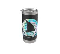 2025 Week Retro Shark Fin Lover Sea Ocean Animal Summer Trip Vaso térmico de acero inoxidable de doble pared