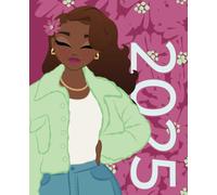 2025 Weekly Planner, VERTICAL LAYOUT, April Doll, Black/African American Woman with a Smile:: 7.5x9.25 inches, Cute Cover Design, Standard Black & White Interior