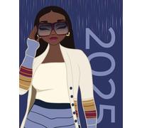 2025 Weekly Planner, VERTICAL LAYOUT, November Doll, Black Woman with a Smile: 7.5x9.25 inches, Cute Soft Cover Design, Standard Black & White Interior