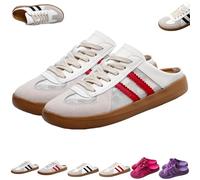 2025 Women's Fashionable Contrast Mesh Design Lace Up Walking Shoes, Comfortable Casual Sports Shoes with Round Toe (Red-B,36)