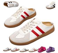 2025 Women's Fashionable Contrast Mesh Design Lace Up Walking Shoes, Comfortable Casual Sports Shoes with Round Toe (Red-A,42)