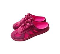 2025 Women's Fashionable Contrast Mesh Design Lace Up Walking Shoes Women's Full Round Headed Slippers Bareback Sports Shoes (Pink,38)