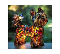 2025 Yorkshire Terrier Lamp, Dog Series Art Night Light, Hand Painted Stained Resin Night Light