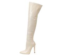 2025 Zapatos de Mujer Botas de Stiletto Moda Botas de Stiletto Interiores Elásticas hasta la Rodilla Botas Vadeadores para Mujer Pantalones Vadeadores Hombres Con, beige, 37 EU