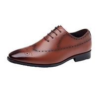 2025 Zapatos Hombre Vestir,Mocasines Hombre de Cuero con Cordones Retro Simple Aptos para Todas Las Estaciones Ligeras Cómodo Mocasín Ahuecados Zapatos Elegantes de Negocios Bodas
